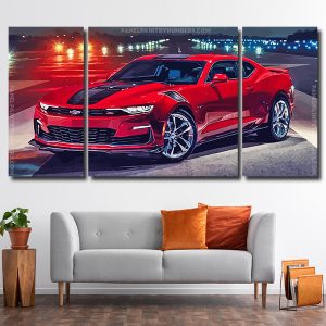 Red Chevrolet Camaro 3 Panels Paint By Numbers