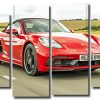 Red Porsche 718 Boxster 4 Panels Paint By Numbers