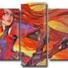 Redhead Warrior Art 5 Panels Paint By Numbers