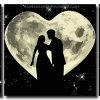 Romantic Couple Silhouette 3 Panels Paint By Numbers