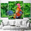 Rooster Bird Animal 4 Panels Paint By Numbers