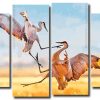 Sandhill Crane Fighting 4 Panels Paint By Numbers