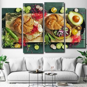 Sandwiches On vegan Style Bread 4 Panels Paint By Numbers