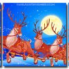 Santa Claus Deers 3 Panels Paint By Numbers