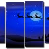 Santa Claus Silhouette 4 Panels Paint By Numbers