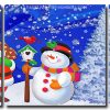 Santa Claus and Snowman 3 Panels Paint By Numbers