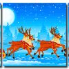 Santa in The Sleigh 3 Panels Paint By Numbers