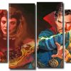 Scarlet Witch and Dr Strange 4 Panels Paint By Numbers