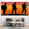 Soldiers Silhouette 3 Panels Paint By Numbers