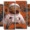 Spaceman and Sunflowers 4 Panels Paint By Numbers