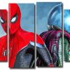 Spiderman Far From Home 4 Panels Paint By Numbers