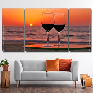 Sunset Cups 3 Panels Paint By Numbers