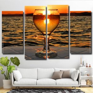 Sunset Glass 4 Panels Paint By Numbers