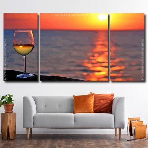 Sunset Glass 3 Panels Paint By Numbers