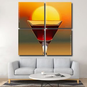 Sunset Glass Cup Square Panels Paint By Numbers