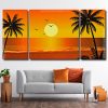 Sunset Time Silhouette 3 Panels Paint By Numbers