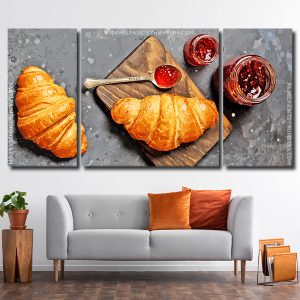 Tasty Croissant 3 Panels Paint By Numbers