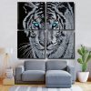 Tiger With Blue Eyes Square Panels Paint By Numbers