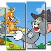 Tom and Jerry Animation 4 Panels Paint By Numbers