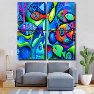 Tropical Fishes Square Panels Paint By Numbers