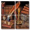 Vintage Books And Candle Square Panels Paint By Numbers