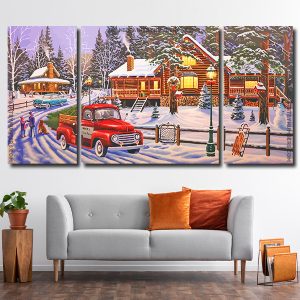 Winter Christmas 3 Panels Paint By Numbers