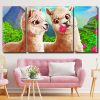 Aesthetic LLamas 3 Panels Paint By Numbers