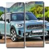 Aesthetic Minicooper Car 4 Panels Paint By Numbers