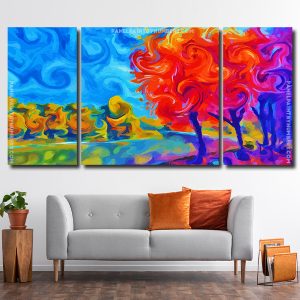 Aesthetic Abstract Landscape 3 Panels Paint By Numbers