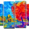 Aesthetic Abstract Landscape 4 Panels Paint By Numbers