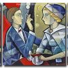 Aesthetic Cubism Couple 3 Panels Paint By Numbers