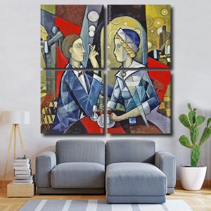 Aesthetic Cubism Couple Square Panels Paint By Numbers