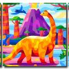 Aesthetic Dinosaurs 3 Panels Paint By Numbers