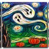 Aesthetic Halloween Starry Night 3 Panels Paint By Numbers