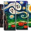 Aesthetic Halloween Starry Night 4 Panels Paint By Numbers