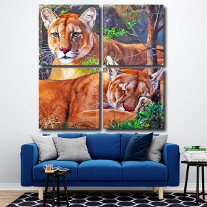 Aesthetic Lions Square Panels Paint By Numbers