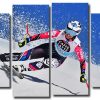 Aesthetic Skiing 4 Panels Paint By Numbers