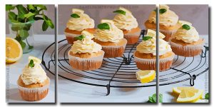 Aesthetic Tasty Cupcakes 3 Panels Paint By Numbers