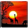 African Animals Sunset 3 Panels Paint By Numbers