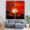 African Animals Sunset Square Panels Paint By Numbers