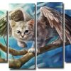 Angel Kitty 4 Panels Paint By Numbers