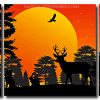 Animals Silhouette 3 Panels Paint By Numbers