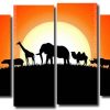 Animals Silhouette Illustration 4 Panels Paint By Numbers