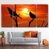 Bird Sunset Silhouette 3 Panels Paint By Numbers