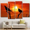 Bird Sunset Silhouette 4 Panels Paint By Numbers