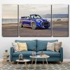 Blue Minicooper 3 Panels Paint By Numbers