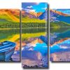 Boat By Lake 5 Panels Paint By Numbers