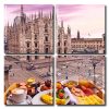 Breakfast In Milan View Square Panels Paint By Numbers