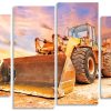 Bulldozer Sunset 4 Panels Paint By Numbers