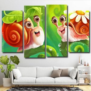 Couple Snails 4 Panels Paint By Numbers